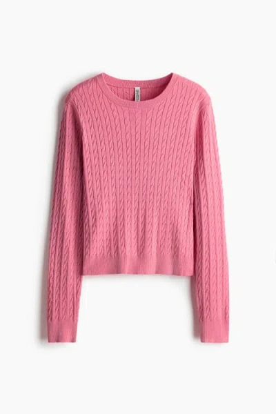 H&m Cable-knit Jumper In Pink