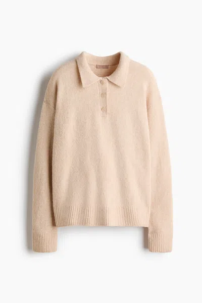 H&m Cable-knit Polo Sweater In Purple
