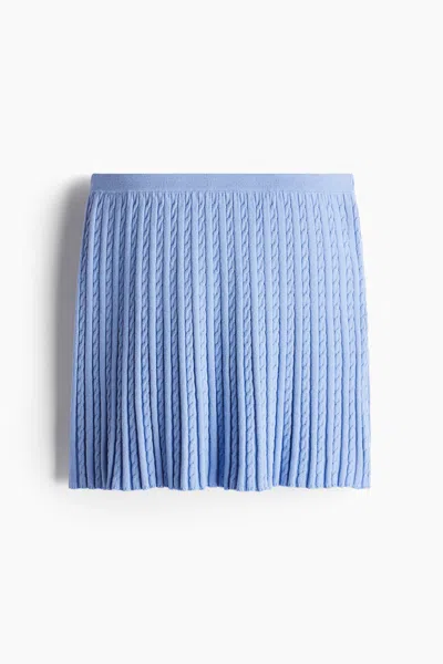 H&m Cable-knit Skirt In Blue