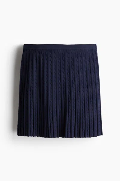 H&m Cable-knit Skirt In Blue