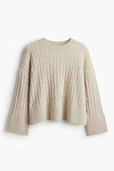 H&m Cable-knit Sweater In Brown