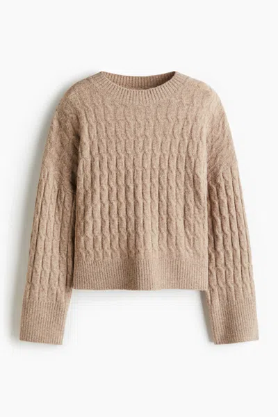 H&m Cable-knit Sweater In Brown