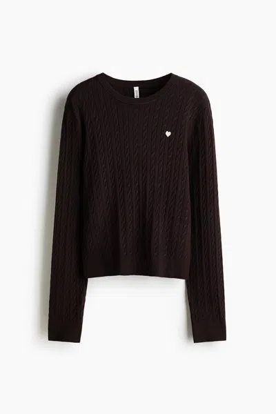H&m Cable-knit Sweater In Brown