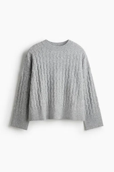 H&m Cable-knit Sweater In Gray