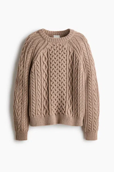 H&m Cable-knit Sweater In Brown