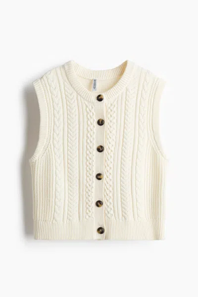 H&m Cable-knit Sweater Vest In Neutral