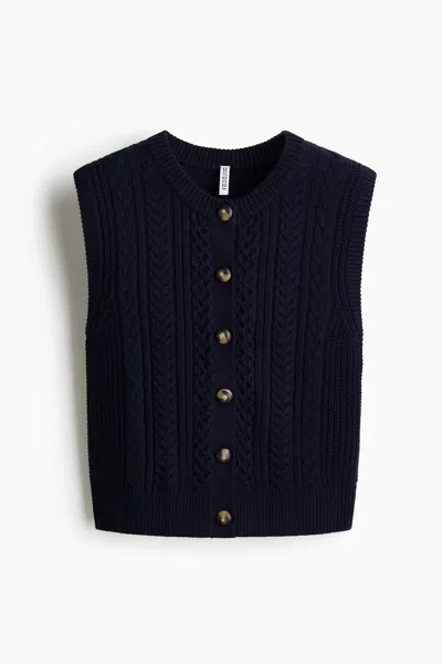 H&m Cable-knit Sweater Vest In Blue