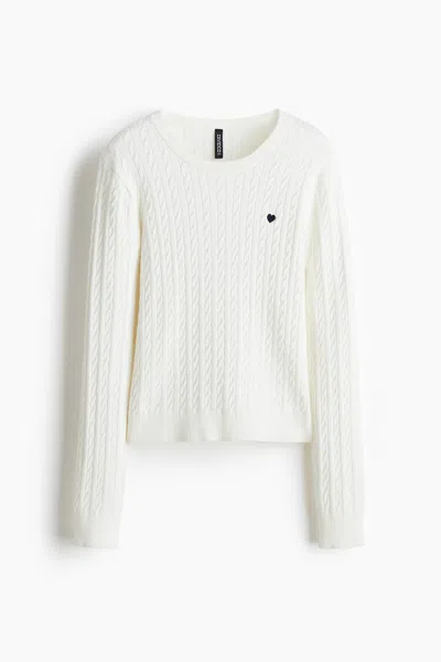 H&m Cable-knit Sweater In White