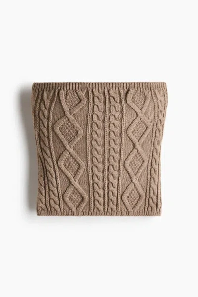 H&m Cable-knit Tube Top In Brown