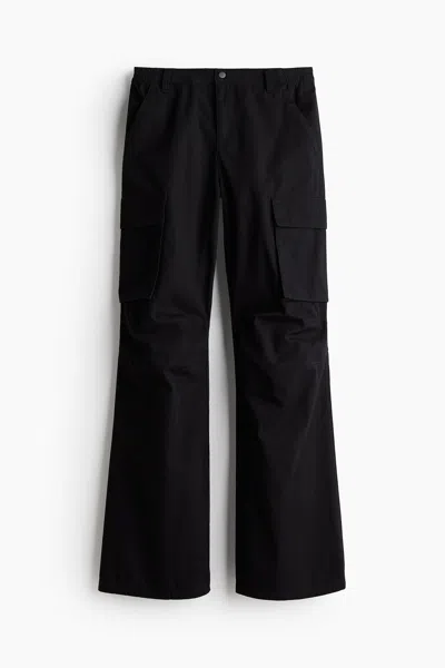 H&m Canvas Cargo Pants In Black