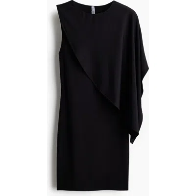 H&m Cape-detail Mini Dress In Black