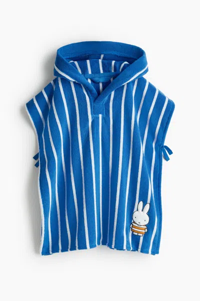 H&m Cape-style Baby Towel With Appliqué In Blue/miffy