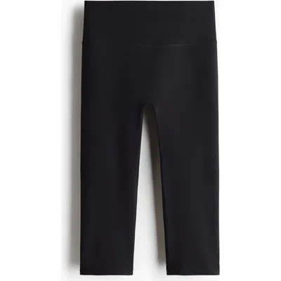 H&m Capri Sports Leggings With Softmove In Black