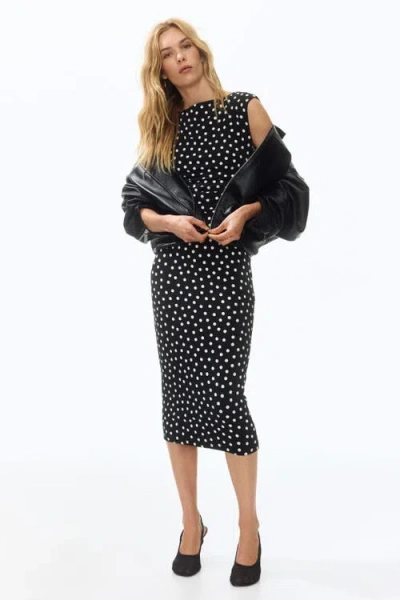 H&m Cap-sleeved Dress In Black