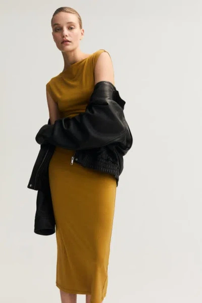 H&m Cap-sleeved Dress In Yellow