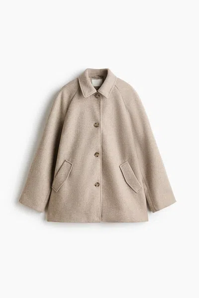 H&m Car Coat In Neutral