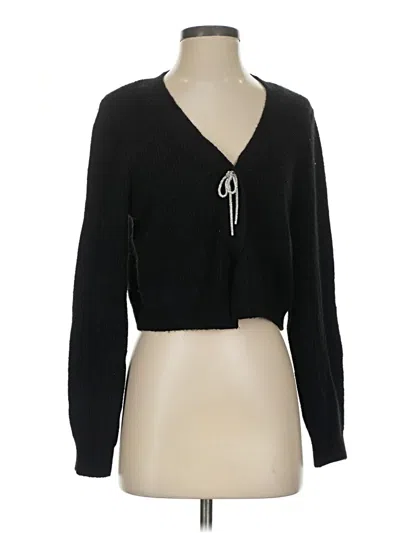Pre-owned H&m Cardigan Sweater In Black
