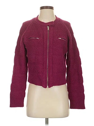 Pre-owned H&m Cardigan Sweater In Burgundy
