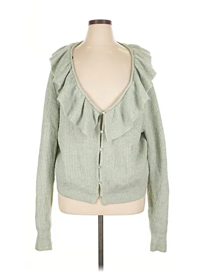 Pre-owned H&m Cardigan Sweater In Green