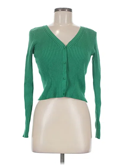 Pre-owned H&m Cardigan Sweater In Green