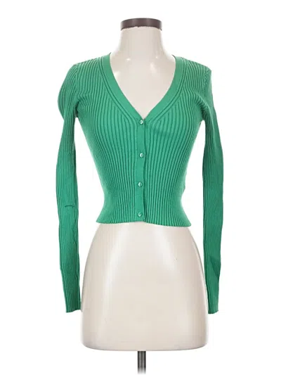 Pre-owned H&m Cardigan Sweater In Green