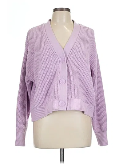 Pre-owned H&m Cardigan Sweater In Purple