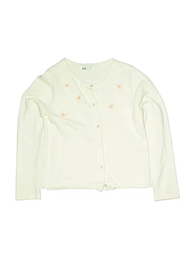 Pre-owned H&m Kids' Cardigan Sweater In White