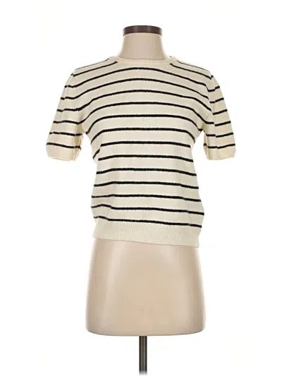 Pre-owned H&m Cardigan Sweater In White