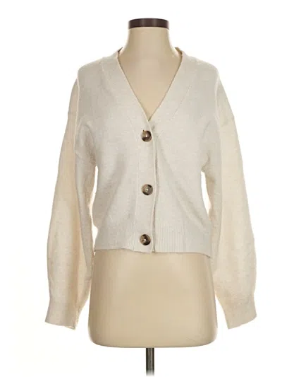 Pre-owned H&m Cardigan Sweater In White