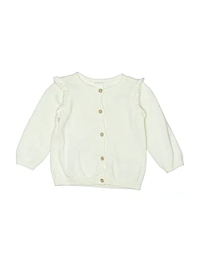 Pre-owned H&m Babies' Cardigan Sweater In White