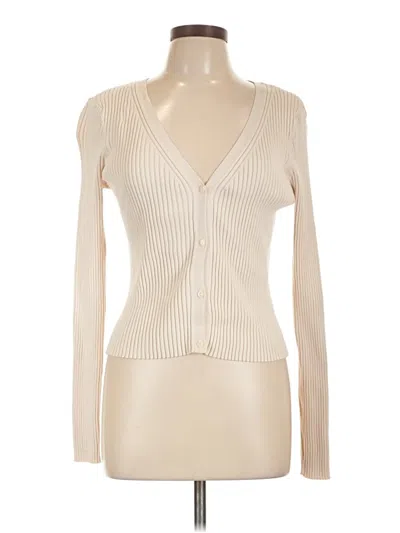 Pre-owned H&m Cardigan Sweater In White