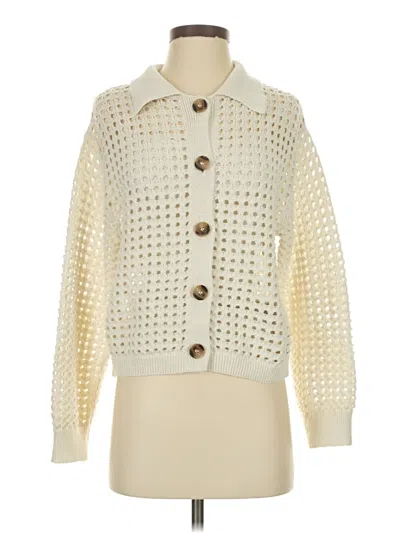 Pre-owned H&m Cardigan Sweater In White