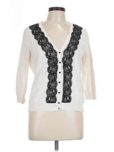 Pre-owned H&m Cardigan Sweater In White
