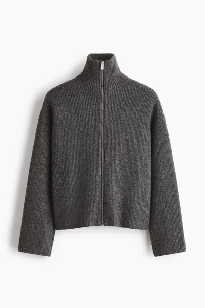 H&m Cardigan With Zipper In Blue