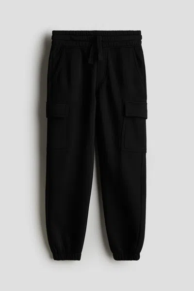 H&m Kids' Cargo Joggers In Black
