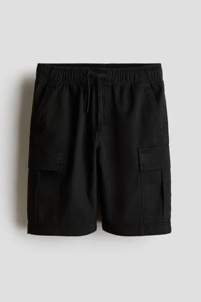 H&m Kids'  Cargo Twill Shorts In Black