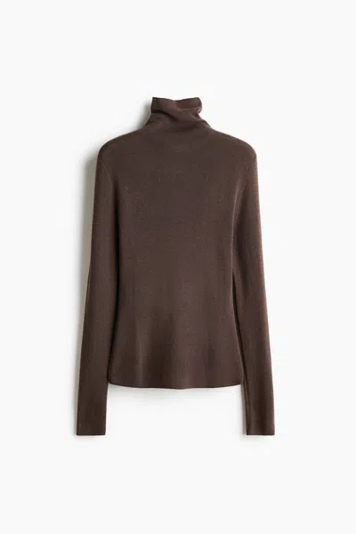 H&m Cashmere-blend Turtleneck Sweater In Brown