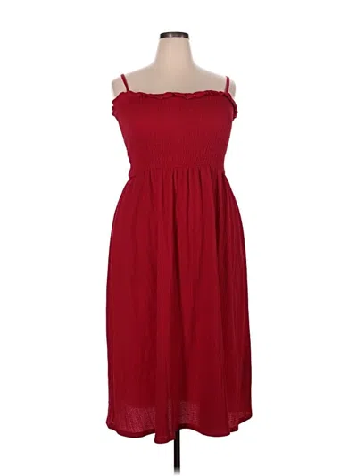 Pre-owned H&m Casual Dress In Burgundy