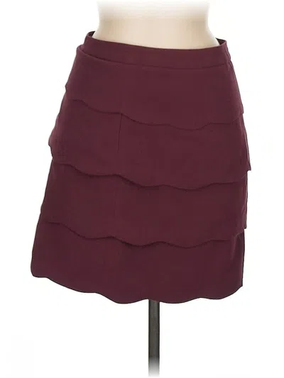 Pre-owned H&m Casual Skirt In Burgundy