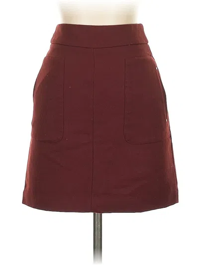 Pre-owned H&m Casual Skirt In Burgundy