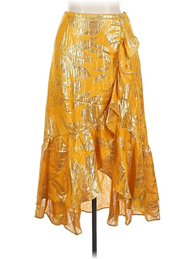 Pre-owned H&m Casual Skirt In Gold