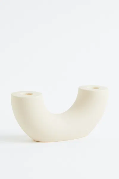 H&m Ceramic Candlestick In Neutral