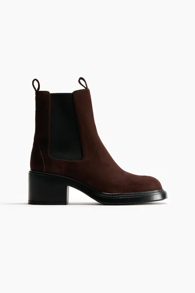 H&m Chelsea Boots With Heel In Brown