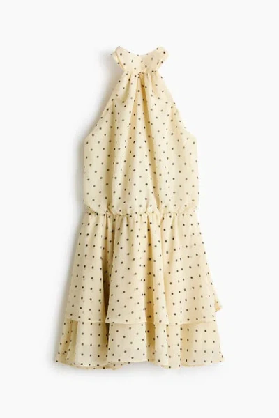 H&m Chiffon Halterneck Dress In Yellow