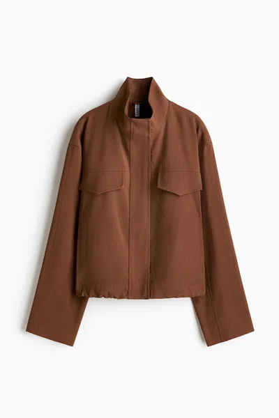H&m Chimney-collar Jacket In Brown