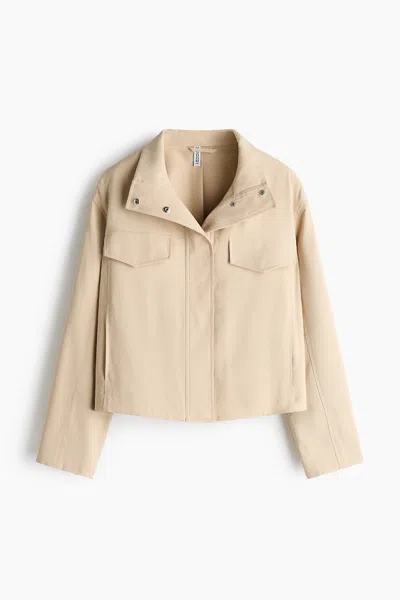 H&m Chimney-collar Jacket In Burgundy