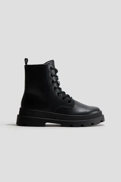 H&m Kids' Chunky Lace-up Boots In Black