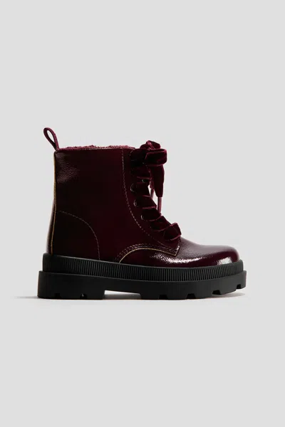 H&m Kids' Chunky Lace-up Boots In Red
