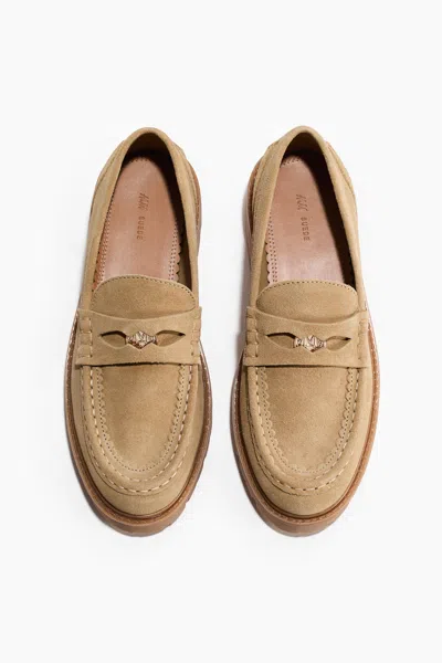 H&m Chunky Split Suede Loafers In Brown
