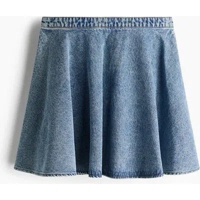 H&m Circle-cut Denim Skirt In Blue